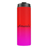 gradiënt rood roze, sjaal, rood, roze thermosbeker (Voorkant)