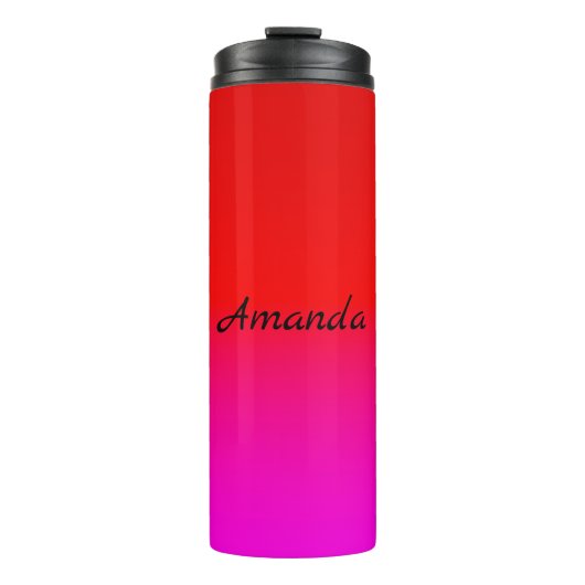 gradiënt rood roze, sjaal, rood, roze thermosbeker (Voorkant)