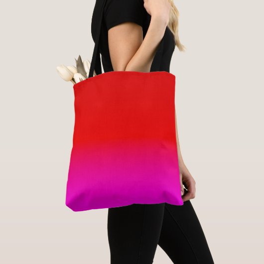 gradiënt rood roze, sjaal, rood, roze tote bag (Dichtbij)