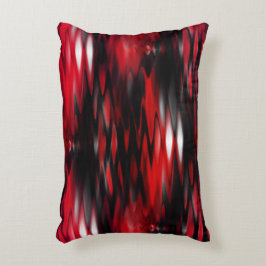 Gradiënt rood tot zwart fonds dat abstracte zigzag accent kussen