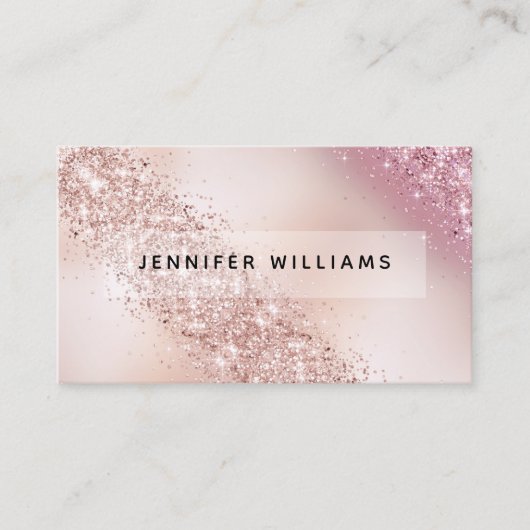 Gradiënt Roos Gold Glitter Modern Elegant Salon Visitekaartje (Voorkant)