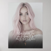 Gradient Roos Goud Memorial Poster met Kruis (Voorkant)