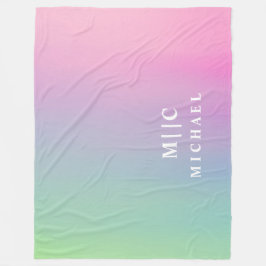 Gradiënt Roze Eenvoudig Modern monogram Fleece Deken