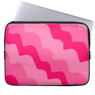 Gradiënt roze golvende oceaangolven laptop sleeve