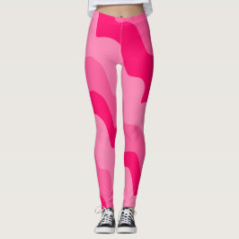 Gradiënt roze golvende oceaangolven leggings