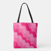 Gradiënt roze golvende oceaangolven tote bag (Achterkant)