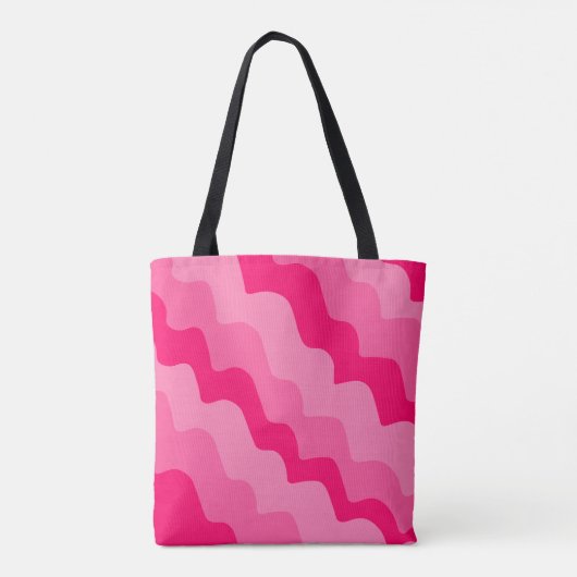 Gradiënt roze golvende oceaangolven tote bag (Achterkant)