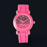 Gradiënt Roze luipaard Dierafdrukken Horloge<br><div class="desc">Cute Watch. ✔ Opmerking: niet alle sjabloon gebieden hoeven te worden gewijzigd. 📌 Als u verdere aanpassing nodig hebt, klikt u op de knop "Klik om verder aan te passen" of "Ontwerp aanpassen of bewerken" en gebruikt u ons ontwerpgereedschap om de grootte van de grootte van de tekst te wijzigen,...</div>