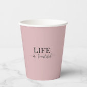 Gradiënt Roze Partij Cups Wegwerp Koffie Cups Papieren Bekers (Voorkant)