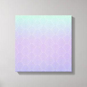 Gradiënt Schaal Patroon - Zeemeermin Staart Canvas Afdruk