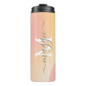 Gradiënt Script Monogram Thermal Tumbler Thermosbeker (Voorkant)