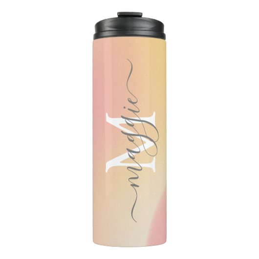 Gradiënt Script Monogram Thermal Tumbler Thermosbeker (Voorkant)