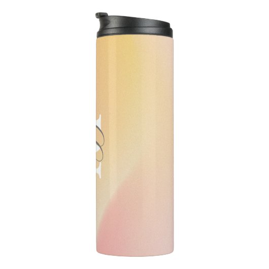 Gradiënt Script Monogram Thermal Tumbler Thermosbeker (Geroteerd rechts)