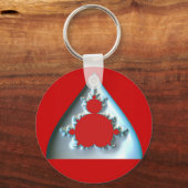 Gradient Silver Mandelbrot in rode cirkel Sleutelhanger (Achterkant)