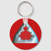Gradient Silver Mandelbrot in rode cirkel Sleutelhanger (Achterkant)