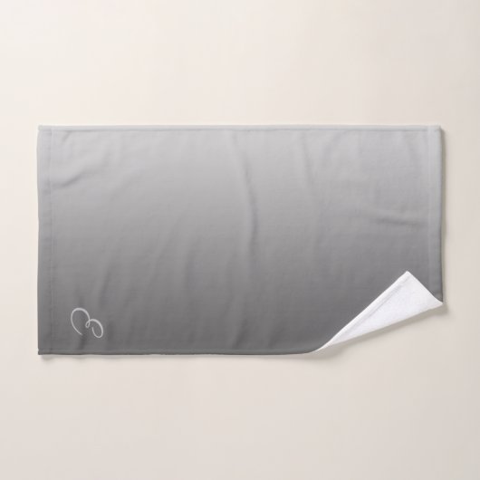 Gradiënt Silver met Aangepast monogram Bad Handdoek (Handdoek)