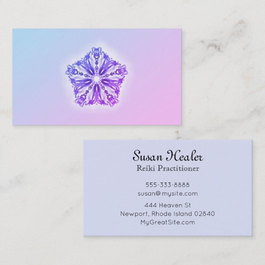 *~* Gradiënt Star Mandala Turquoise & Roze Healers Visitekaartje (Voorkant / Achterkant)