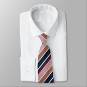 Gradiënt Stripe Pattern Roos Gold Plum Navy Stropdas (Gebonden)