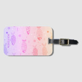 Gradient Sunset Vis Patroon Modern Gepersonaliseer Bagagelabel (Voorkant (horizontaal))