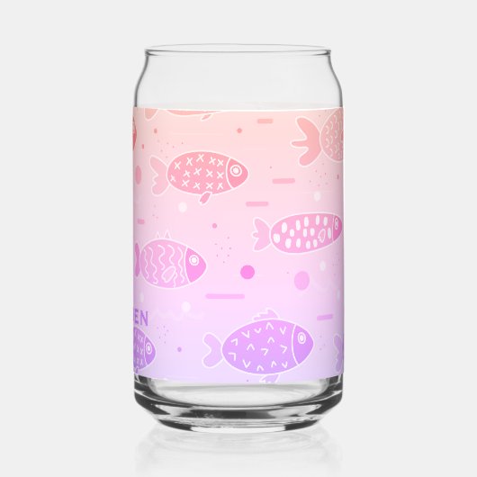 Gradient Sunset Vis Patroon Modern Gepersonaliseer Blikvorm Glas (Achterkant)