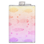 Gradient Sunset Vis Patroon Modern Gepersonaliseer Heupfles (Achterkant)