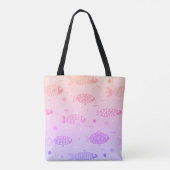 Gradient Sunset Vis Patroon Modern Gepersonaliseer Tote Bag (Achterkant)