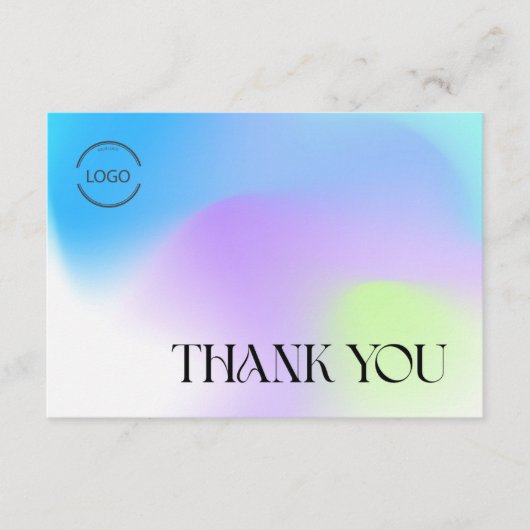 Gradient Thank You Card with Logo & QR Bedankkaart (Voorkant)