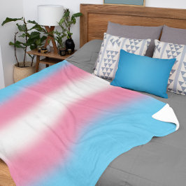 Gradient Transgender Pride Flag - Trans Flag Sherpa Deken