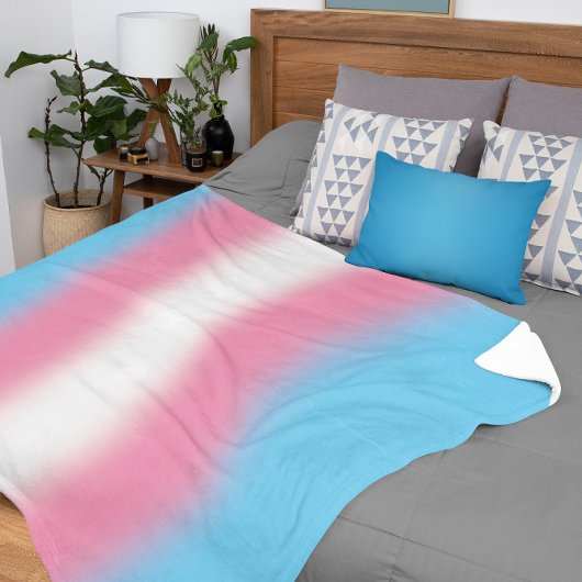Gradient Transgender Pride Flag - Trans Flag Sherpa Deken