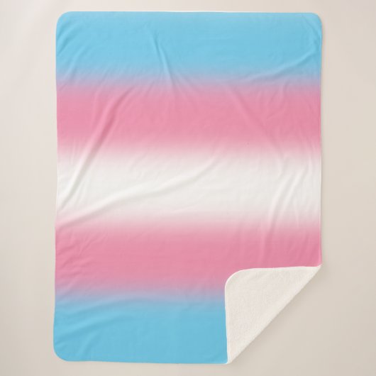 Gradient Transgender Pride Flag - Trans Flag Sherpa Deken (Voorkant)