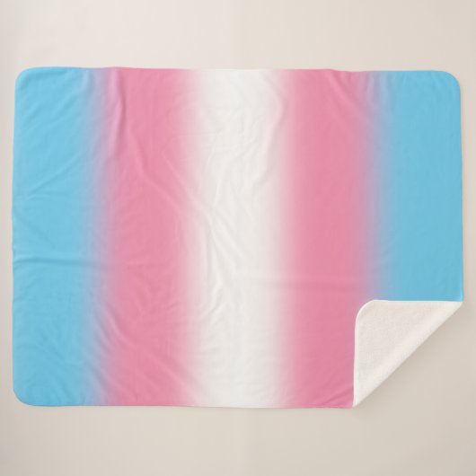 Gradient Transgender Pride Flag - Trans Flag Sherpa Deken (Voorkant (horizontaal))