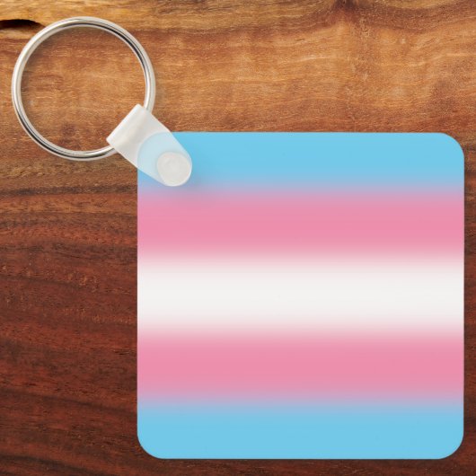 Gradient Transgender Pride Flag - Trans Flag Sleutelhanger (Voorkant)