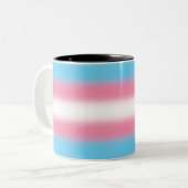 Gradient Transgender Pride Flag - Trans Flag Tweekleurige Koffiemok (Voorkant links)