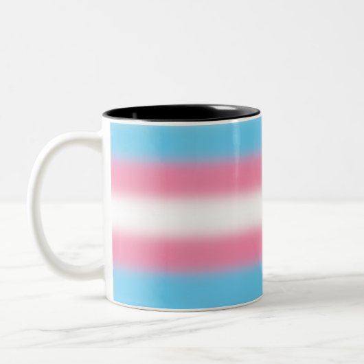 Gradient Transgender Pride Flag - Trans Flag Tweekleurige Koffiemok (Links)