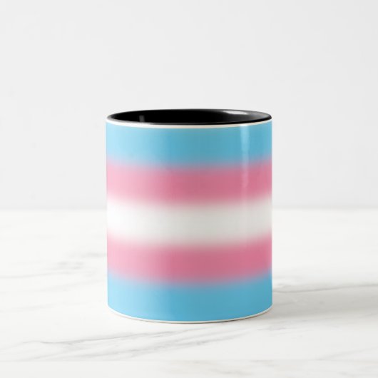 Gradient Transgender Pride Flag - Trans Flag Tweekleurige Koffiemok (Center)