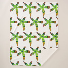 gradient tropics flowers sherpa deken