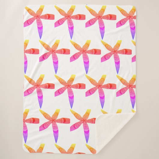 gradient tropics flowers sherpa deken (Voorkant)
