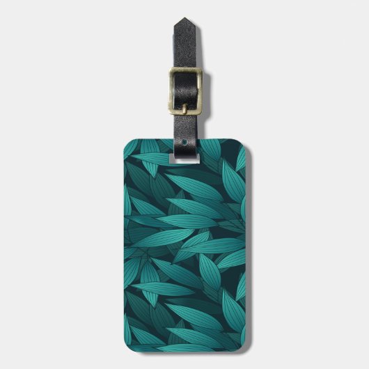 Gradiënt tropische bladeren bagagelabel (Voorkant verticaal)