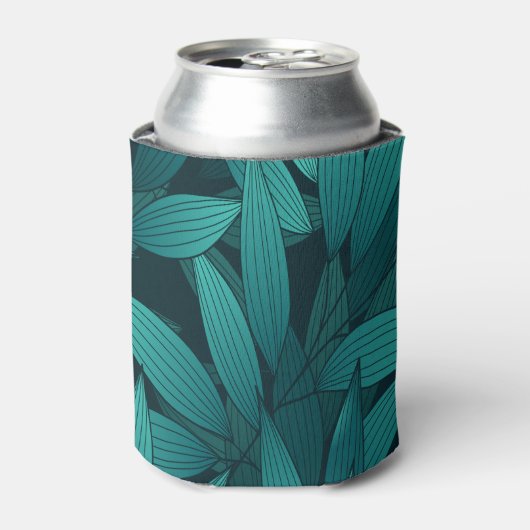 Gradiënt tropische bladeren blikjeskoeler (Blikje Voorkant)