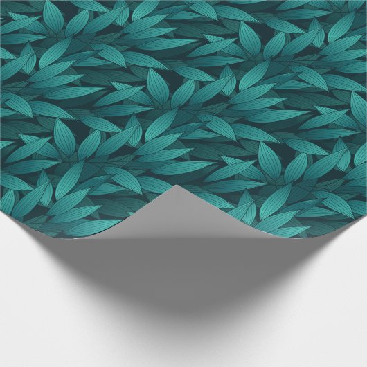 Gradiënt tropische bladeren cadeaupapier (Hoek)