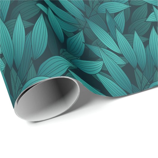 Gradiënt tropische bladeren cadeaupapier (Rol Hoek)