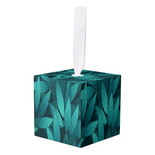 Gradiënt tropische bladeren decoratie (Voorkant hoekig)