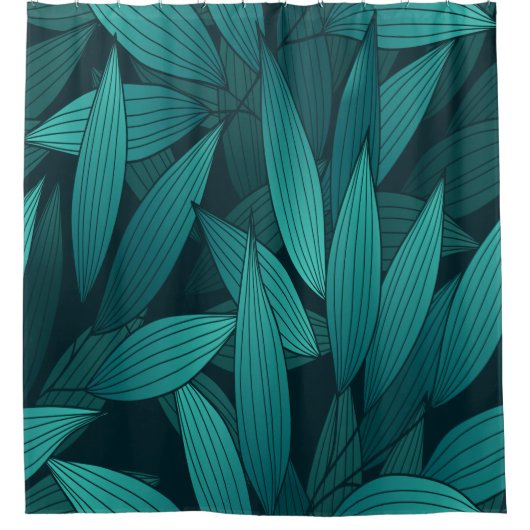 Gradiënt tropische bladeren douchegordijn (Voorkant)