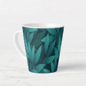 Gradiënt tropische bladeren latte mok (Linkerhoek)