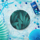 Gradiënt tropische bladeren papieren bordje (Feest)