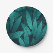 Gradiënt tropische bladeren papieren bordje (Voorkant)