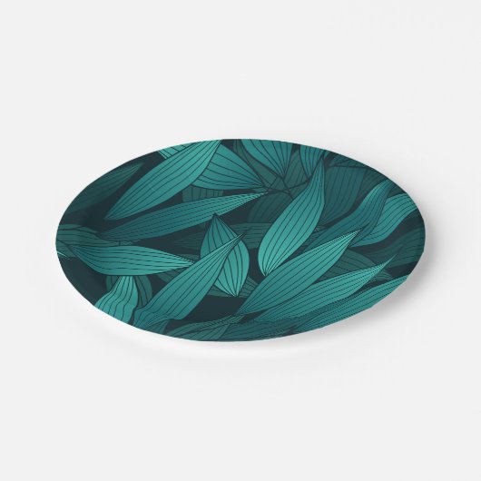 Gradiënt tropische bladeren papieren bordje (Gekanteld)