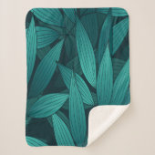 Gradiënt tropische bladeren sherpa deken (Voorkant)
