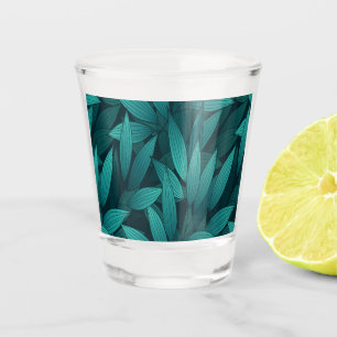 Gradiënt tropische bladeren shot glas