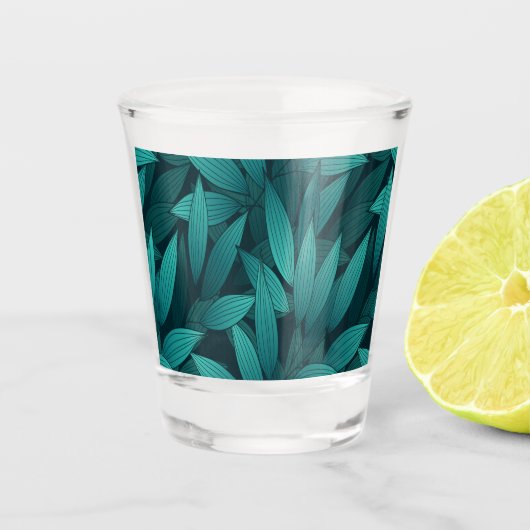Gradiënt tropische bladeren shot glas (Voorkant)
